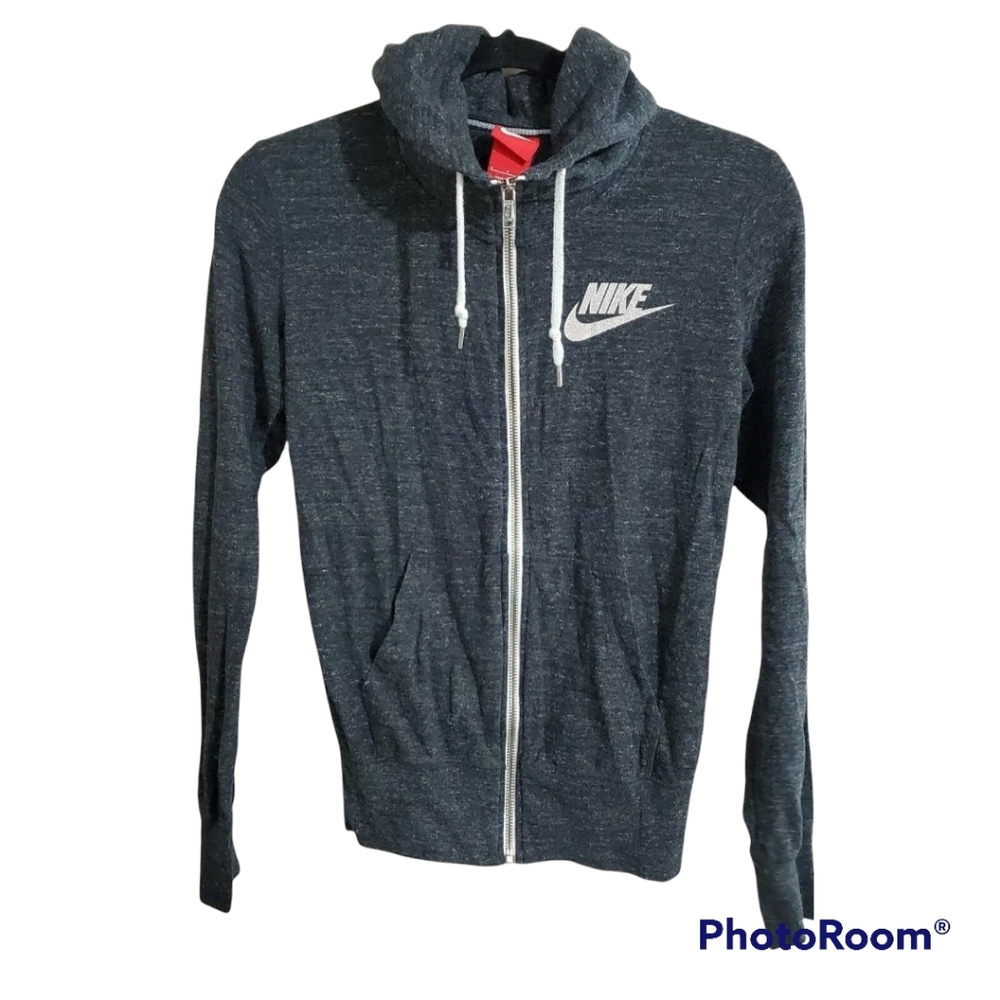 Nike Gray Womens Full Zip Hoodied Sweatshirt Womens Size Small